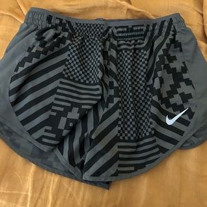 Black and grey geometric print size medium Nike shorts with key pocket
